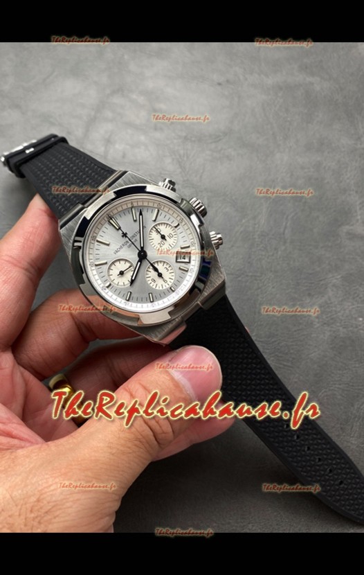 Vacheron Constantin Super Clone Overseas Chronograph Montre suisse à cadran acier - bracelet caoutchouc