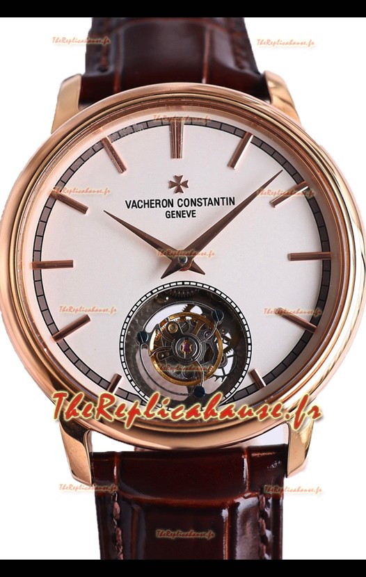 Vacheron Constantin Traditionelle Swiss Tourbillon Montre réplique 1:1 en or rose