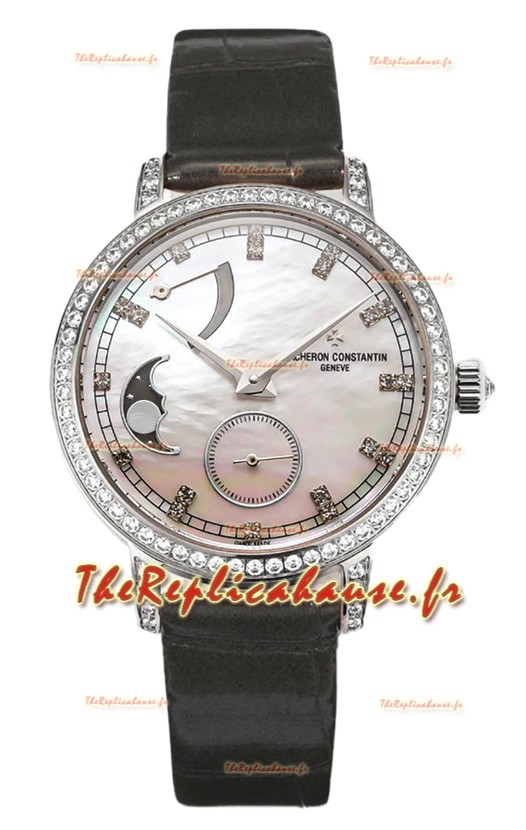 Vacheron Constantin Traditionelle Phase de Lune Cadran Nacre en Acier Réplique Suisse