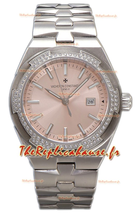 Vacheron Constantin Overseas Steel Casing Pink Dial 35MM Montre Suisse Réplique 