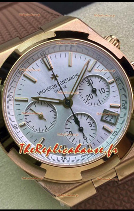 Vacheron Constantin Overseas Chronographe Or Jaune Cadran Acier Réplique Miroir 1:1