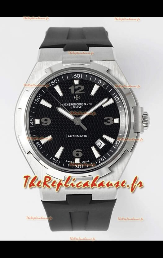 Vacheron Constantin Overseas Montre réplique miroir 1:1 en cadran noir - bracelet caoutchouc