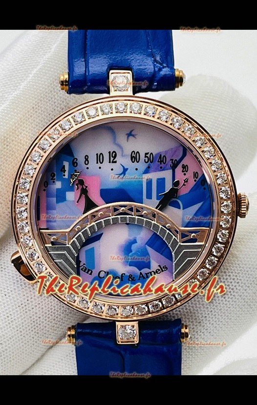 Van Cleef & Arpels Lady Arpels Pont des Amoureux en or rose Bracelet bleu