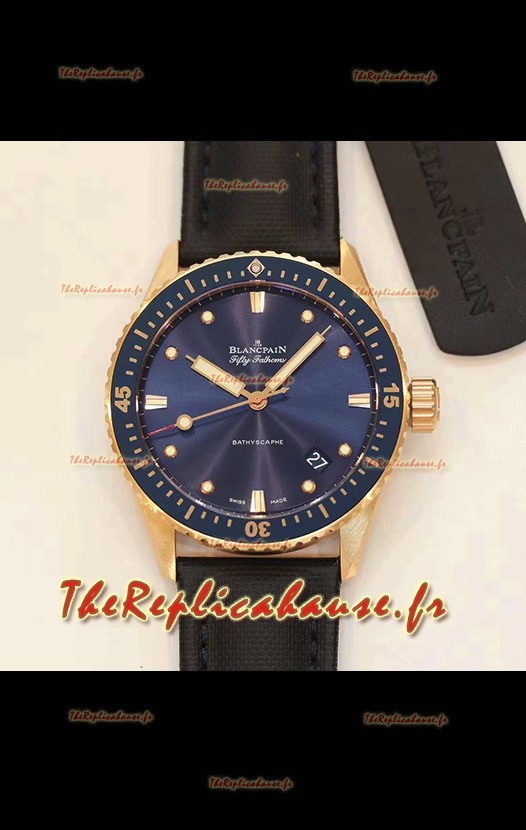 Montre Blancpain Fifty Fathoms BATHYSCAPHE Edition Or Rose Réplique Suisse 1:1 