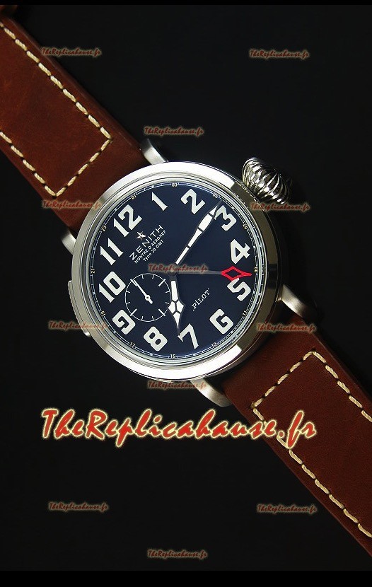 Montre Suisse Replica Miroir 1:1 Zenith Heritage Pilot Type 20 GMT avec Clavier Noir Mate