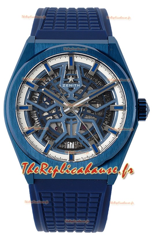 Zenith Defy Classic Skeleton 41MM Céramique Bleue Réplique Montre Suisse pour Homme