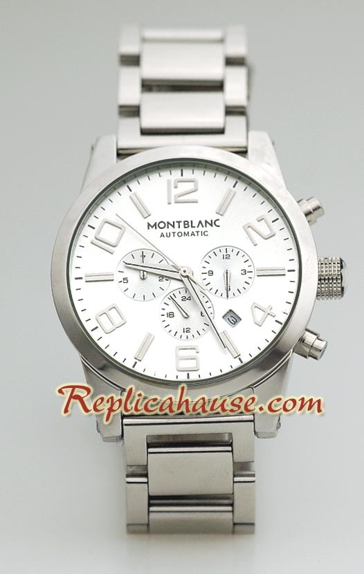 Mont Blanc Replique Timewalker - Silver Dial