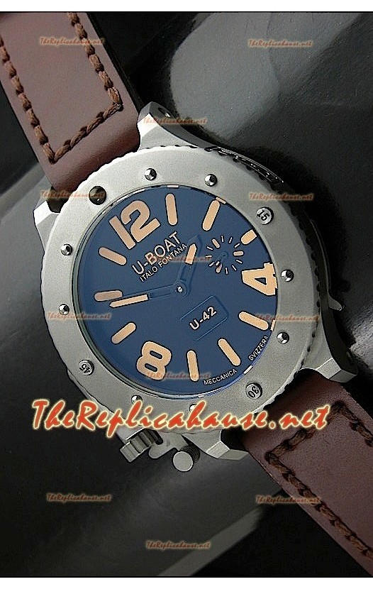 U Boat U-42 Diver Staenless l'acier Montre Suisse - Orange Markers