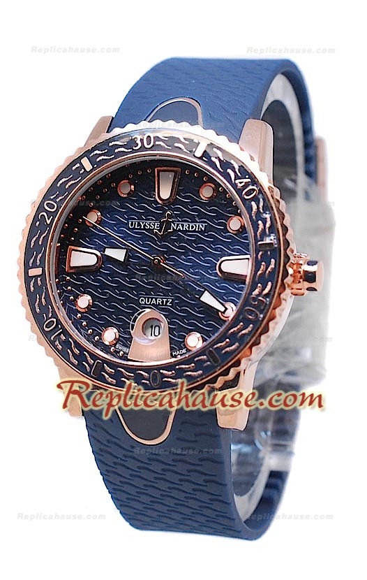 Ulysse Narden Lady Diver Montre De Replique en Or 