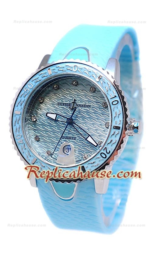 Ulysse Narden Lady Diver Montre De Replique en Bleu Cadran