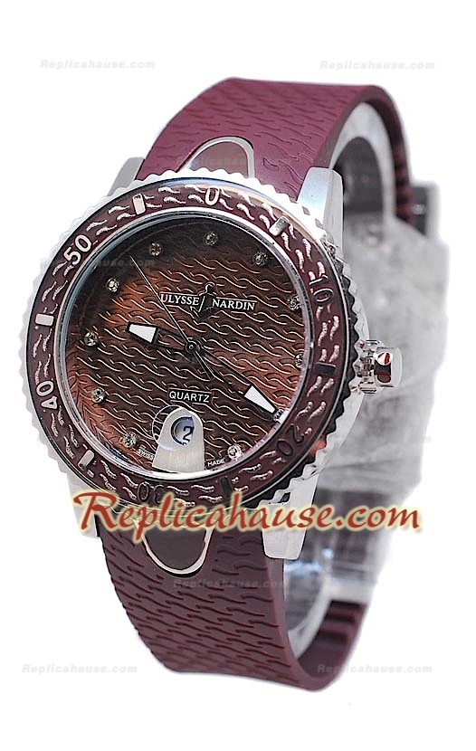 Ulysse Narden Lady Diver Montre De Replique en Brunes Cadran