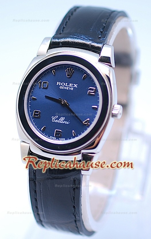 Rolex Cellini Cestello Femmes Swiss Montre Toute Bleue