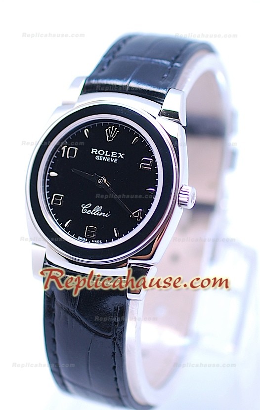 Rolex Cellini Cestello Femmes Swiss Montre Toute Noire