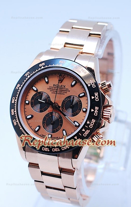 Rolex Daytona Chronograph Lunette MonoBloc Cerachrom Cadran et Corps en Or Rose