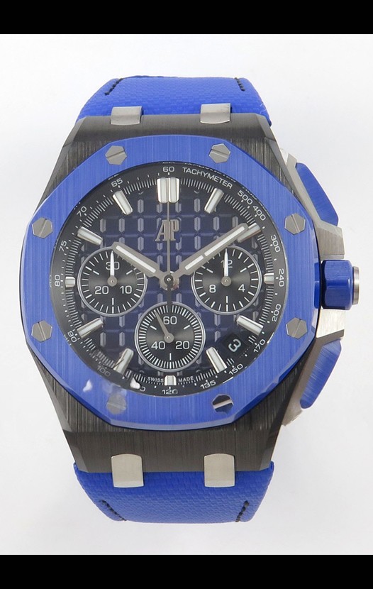Montre Audemars Piguet Super Clone Royal Oak Offshore avec boîtier en céramique et cadran bleu 