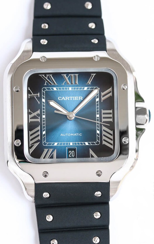Santos De Cartier Boîtier en acier inoxydable 1:1 Miroir Réplique Suisse 40MM