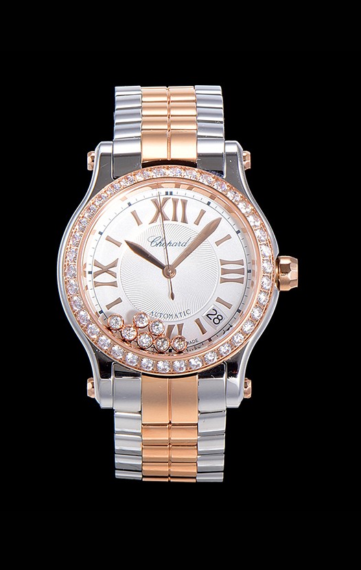 Montre Chopard Happy Sport 1:1 Réplique Suisse Automatique 36MM Boîtier or rose bicolore