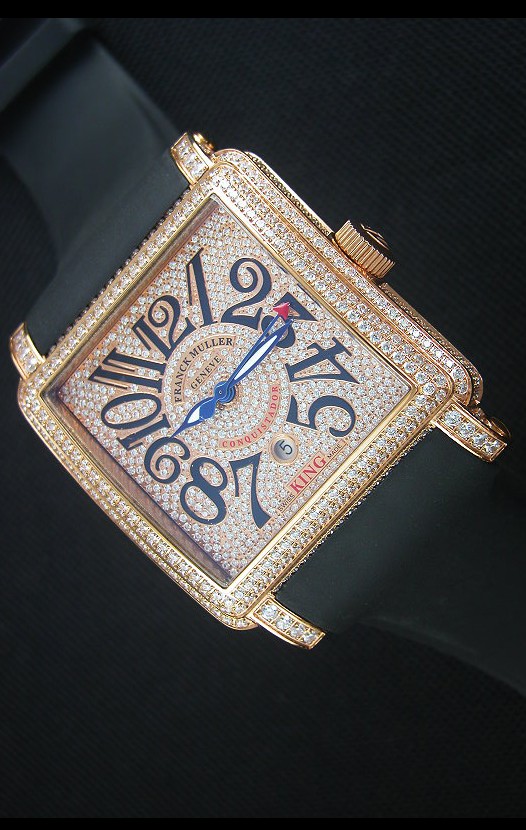 Franck Muller Conquistador King  montre automatique en Or Rose Avec bracelet de Nylon