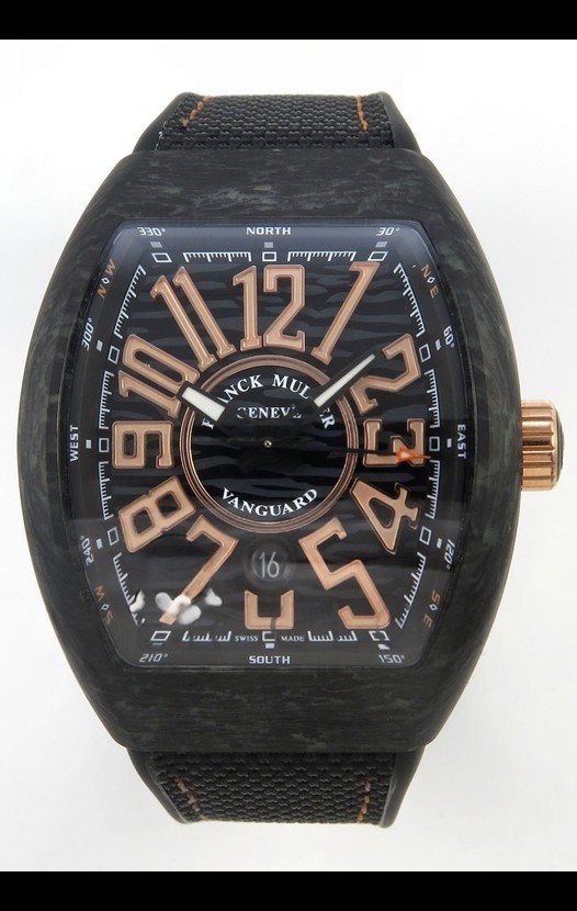 Franck Muller Super Clone Vanguard V45 Carbone Racing Montre avec bracelet en nylon 