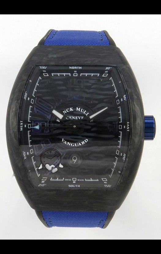 Franck Muller Super Clone Vanguard V45 Racing Carbon Montre avec bracelet en nylon
