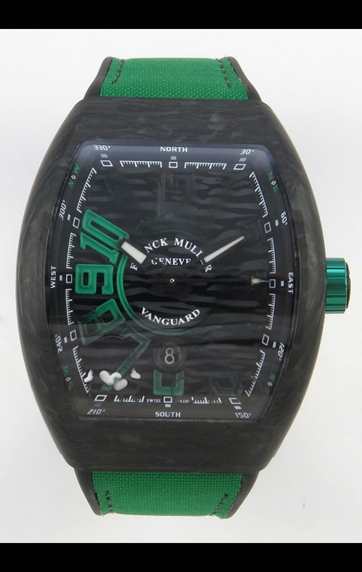 Montre Franck Muller Super Clone Vanguard V45 Racing Carbon avec bracelet en nylon