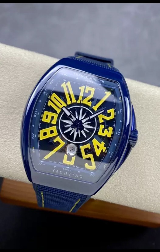 Franck Muller Vanguard Yachting Céramique Bleue Montre Réplique miroir 1:1 Suisse