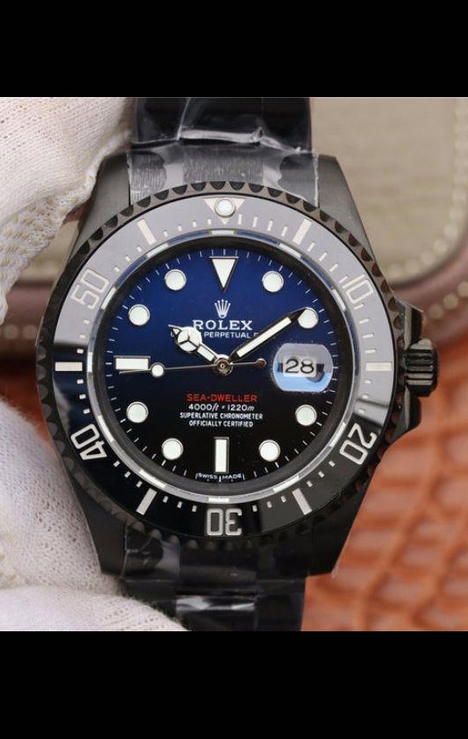 Montre Rolex SeaDweller Deep-Sea Cadran bleu-noir en qualité miroir 1:1 - Boîtier PVD
