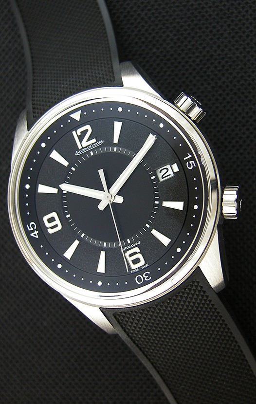 Jaeger-LeCoultre Polaris cadran noir Montre avec sangle en nylon 1:1 Miroir Réplique Suisse