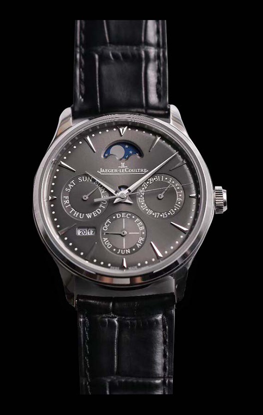 Montre Jaeger LeCoultre Master Ultra Fin Perpétuel Réplique Suisse avec cadran noir