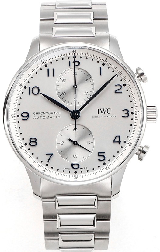 IWC Chronographe Portugais Réplique Suisse en Acier Cadran Blanc - Reproduction Edition Miroir 1:1