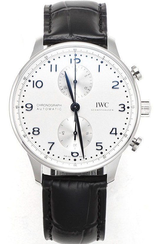IWC Chronographe Portugais Réplique Suisse Montre en Acier Cadran Blanc - Reproduction Edition Miroir 1:1
