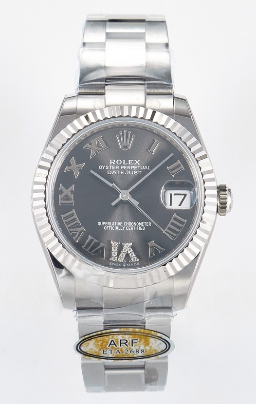 Montre Rolex Super Clone Datejust ETA 2688 Mouvement 31MM acier inoxydable Cadran gris