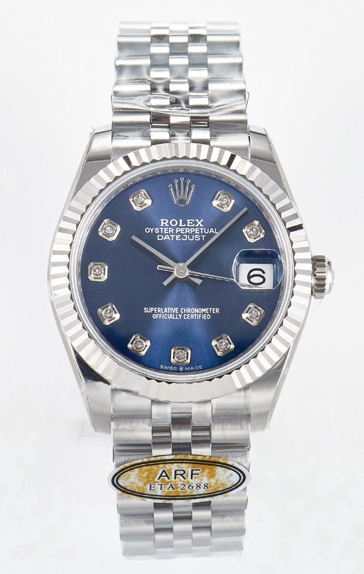 Rolex Super Clone Datejust ETA 2688 Mouvement 31MM Acier inoxydable Cadran Bleu 