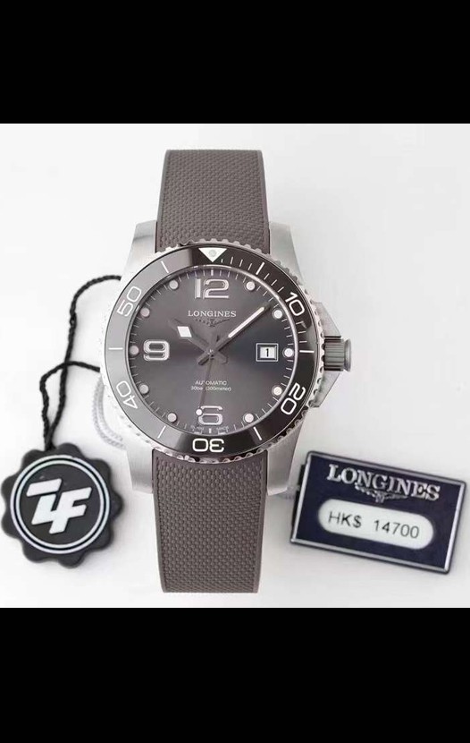 Montre Longines HydroConquest 1:1 Réplique Suisse avec cadran gris et bracelet en caoutchouc
