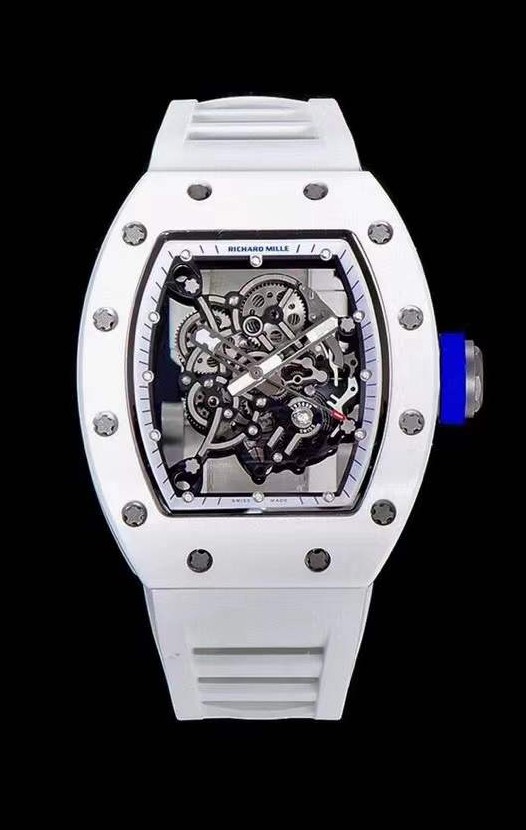 Montre Richard Mille RM055 Réplique Miroir 1:1 avec boîtier en céramique et bracelet blanc 