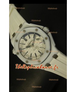 Réplique de montre Royal Oak Diver Audemars Piguet en céramique blanche 1:1 Réplique de montre miroir