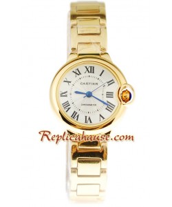 Ballon Blue De Cartier Yellow d' or Femmes Montre Replique