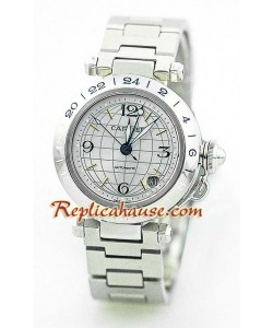 Cartier De Pasha Suisse GMT Montre Replique - Mid Sized