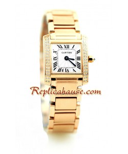 Cartier Tank Francaise Suisse - Lady's Size Pink d' or