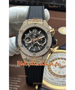 Montre Hublot Big Bang Unico en or rose et diamants, réplique parfaite