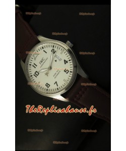 Montre suisse avec cadran blanc en acier inoxydable IWC Mark XVII