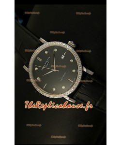 Réplique de montre suisse Patek Philippe Calatrava 5298 avec revêtement acier - Heures en diamants