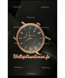 Réplique de montre suisse Patek Philippe Calatrava 5298 avec revêtement or rose - Heures en chiffres romains