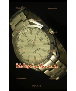 Montre suisse chronomètre coaxial Omega Seamaster Aqua Terra avec cadran blanc