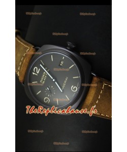 Montre suisse Panerai Radiomir PAM505 Black Seal Édition 3 jours avec boîtier avec revêtement DLC 