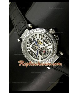 Cartier Pasha Skeleton Montre Femmes de Cadran avec Bracelet Noir