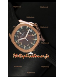 Montre Patek Philippe Aquanaut en or rose avec cadran marron - Réplique miroir 1:1