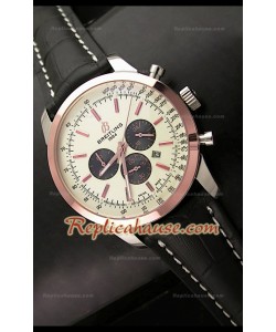 Breitling Transocean Japanese Quartz Montre en Or Rose