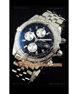 Breitling Chronomat Evolution Swiss Replica Montre avec Lunette de Diamants