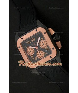 Cartier Santos 100 XL Chronograph PVD/Rose Gold Montre Suisse - 1:1 Mirror Replica